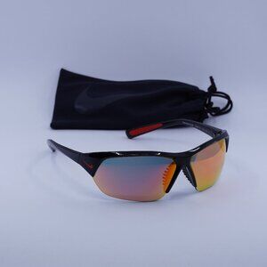 NIKE SKYLON ACE M FQ4684 010 Geometric Sunglasses - Black/Red Mirror